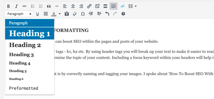 What Is SEO & 5 Easy Ways You Can Improve Your Search Ranking? 2 Adding header tags is easy in WordPress.